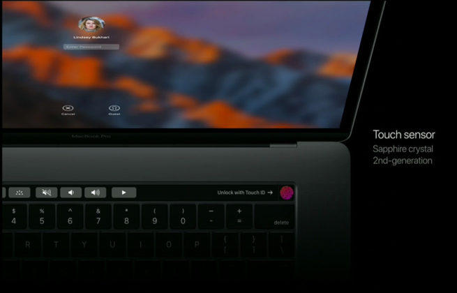 new MacBook Pro 2016 touch bar